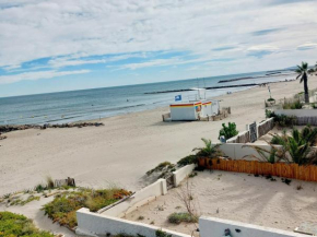 Studio Vue Mer exceptionnelle Première Ligne Carnon plage